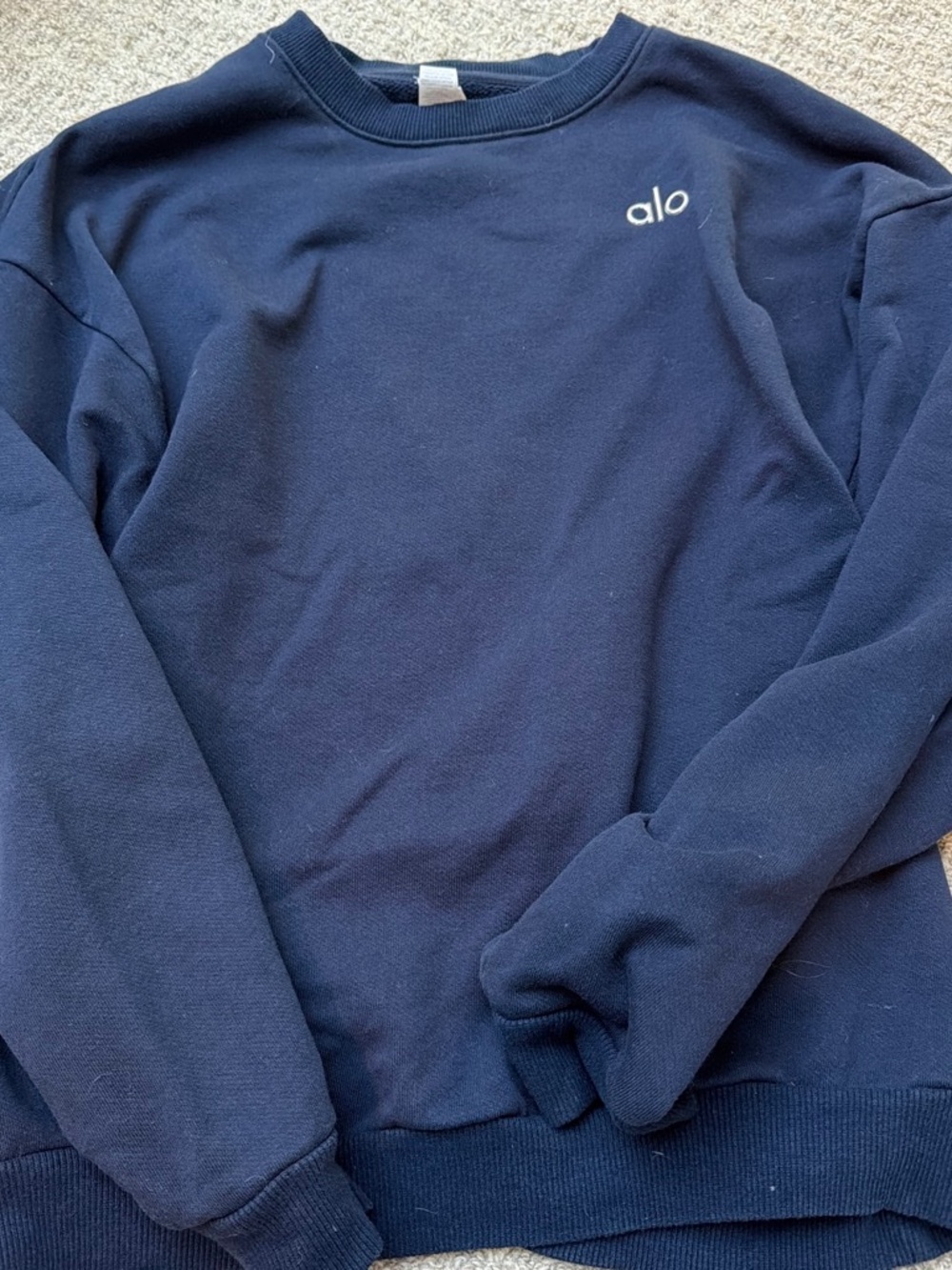 Alo Accolade crewneck sweatshirt in navy size med